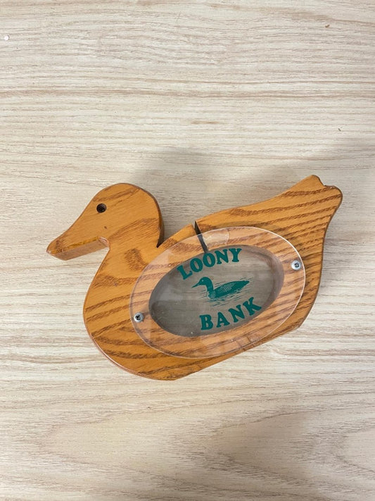 vintage wooden loony bank | cambridge wooden toy co - good market thrift store