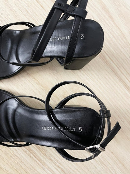 streetwear chunky strappy chunky heels - good market thrift store