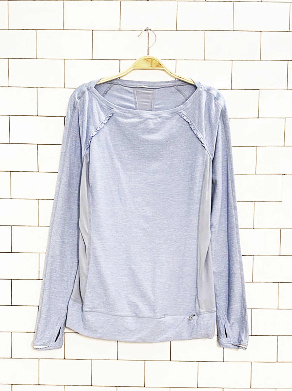 lululemon ruffle shoulder long sleeve running top