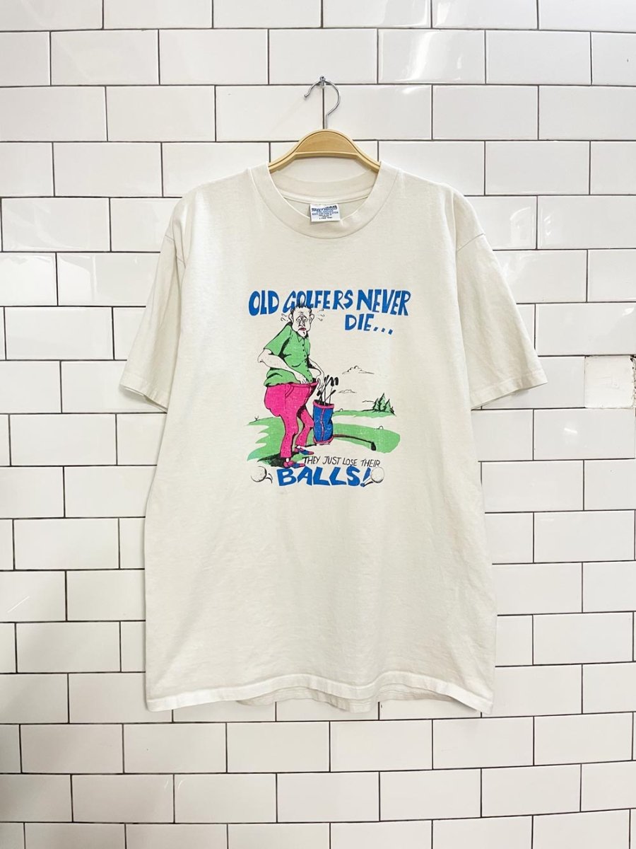 vintage 90s golf parody tee - good market thrift store