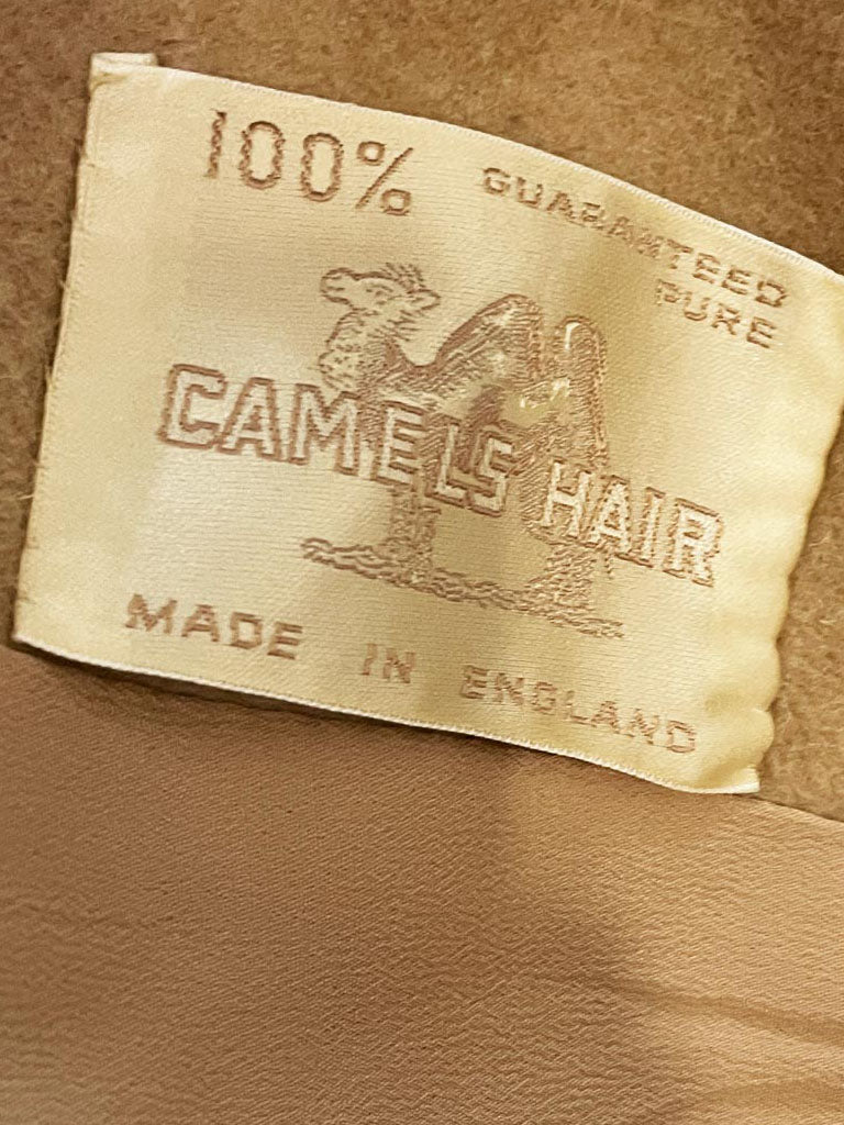 vintage 70s 100% camel hair bow belted 3/4 sleeve jacket | made in England