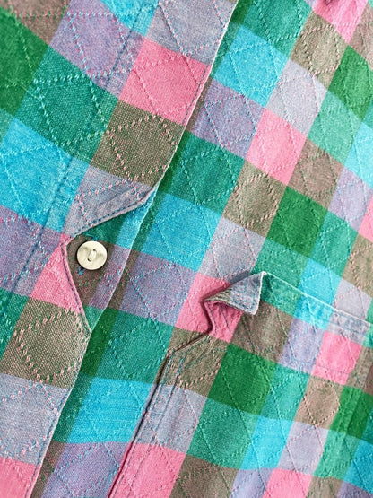 vintage 90s jeanswear argyle check cropped shirt - good market thrift store