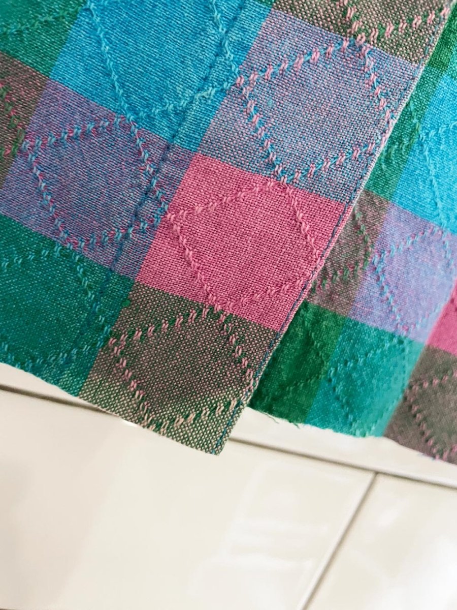 vintage 90s jeanswear argyle check cropped shirt - good market thrift store