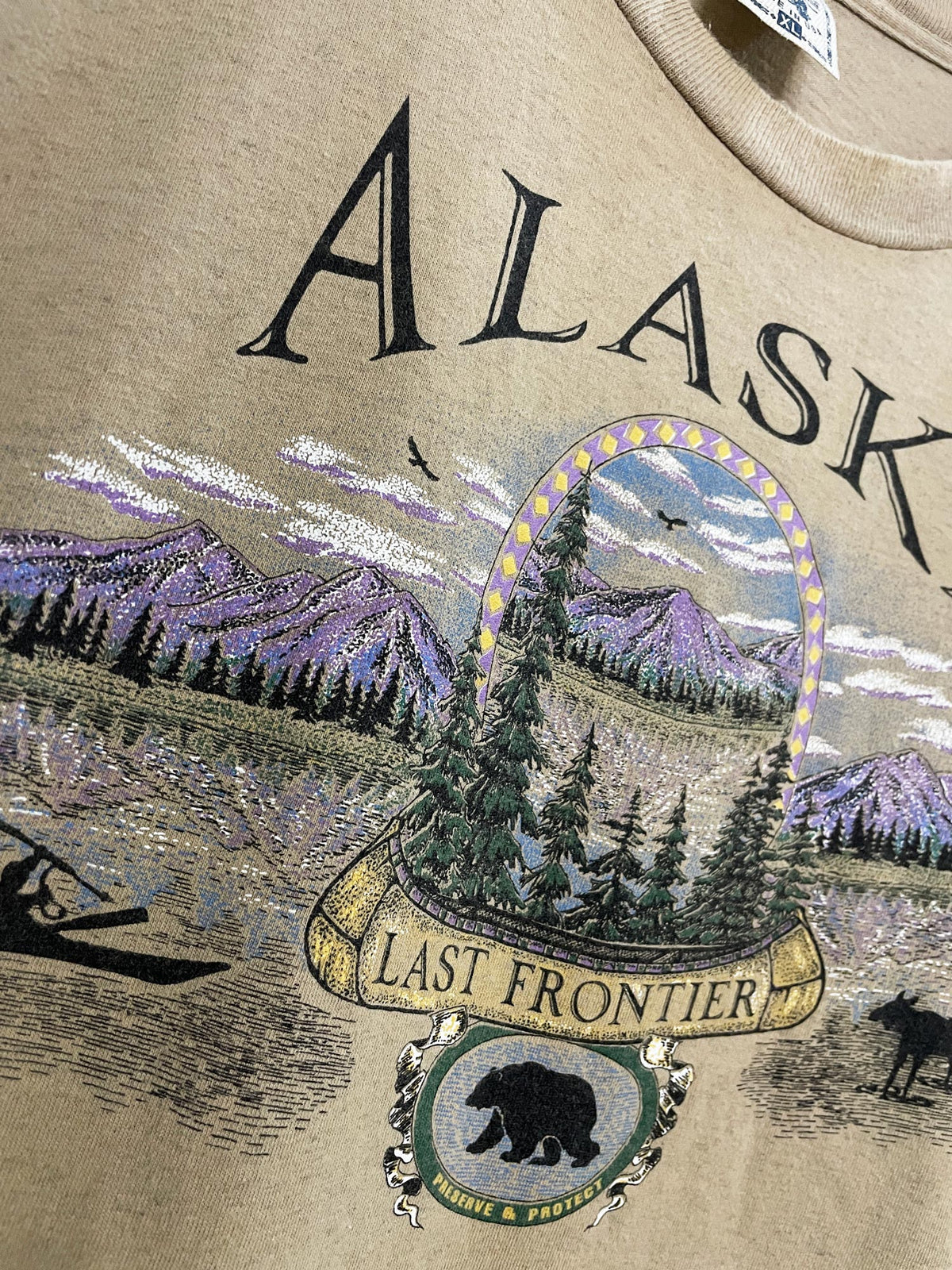 vintage alore single stitch alaska last frontier bear tee | made in USA