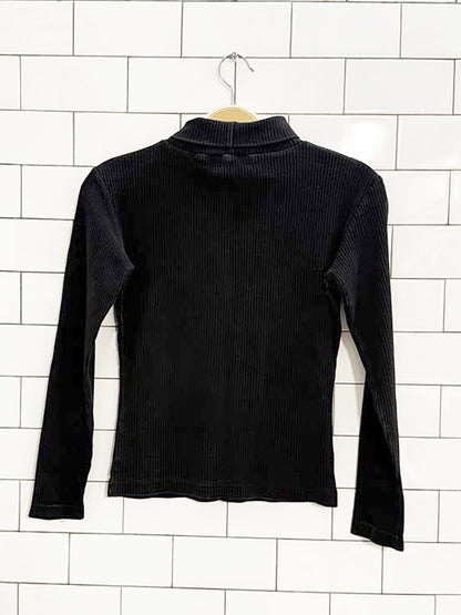 vintage 90s basics ribbed turtleneck top