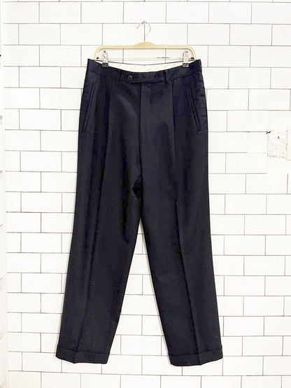 vintage savile row 100% merino wool cuffed trousers | made in Italy