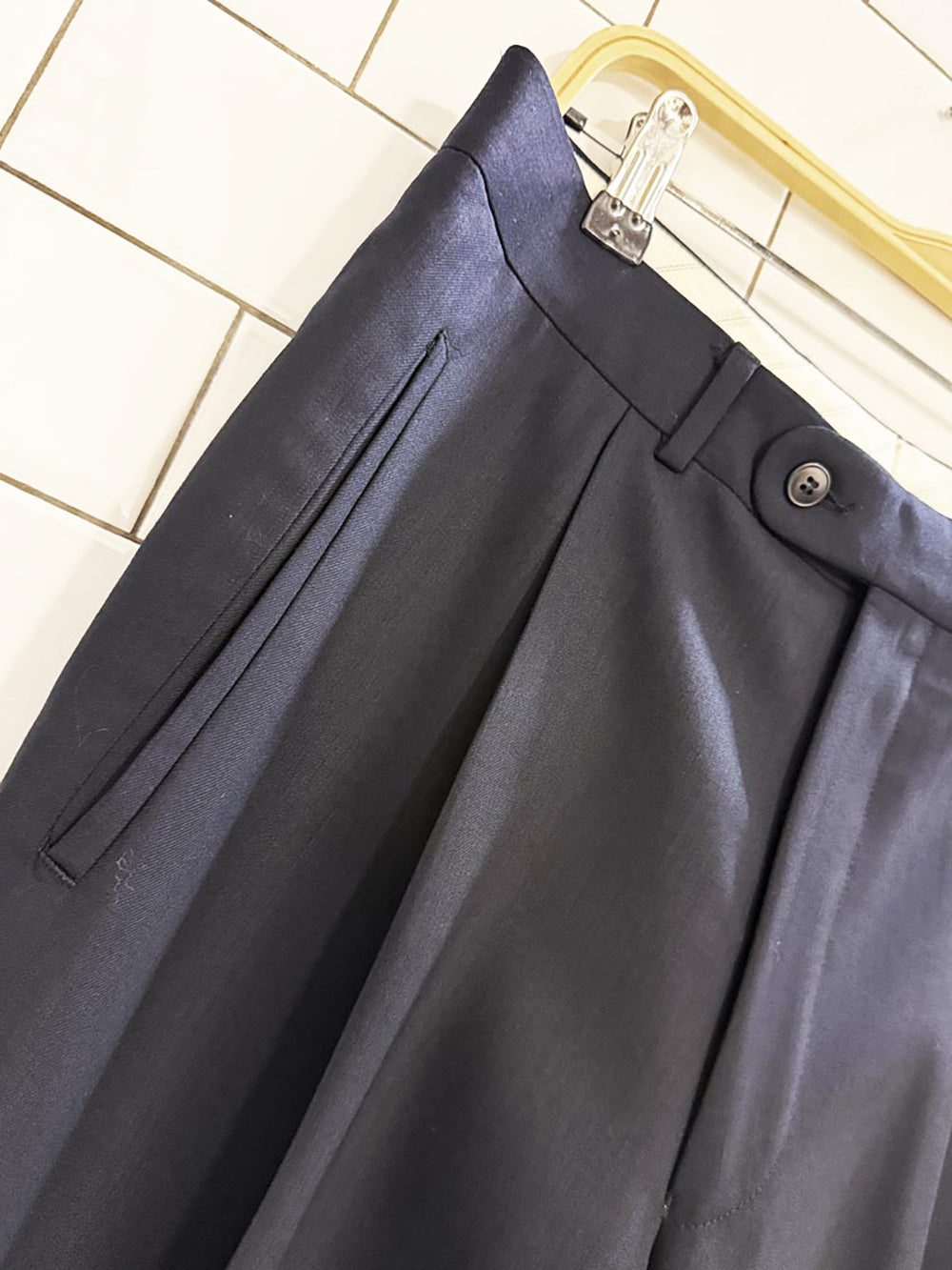 vintage savile row 100% merino wool cuffed trousers | made in Italy