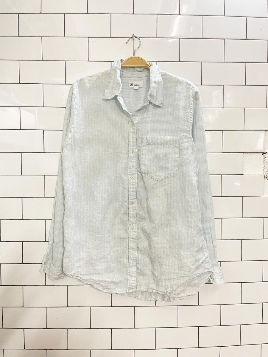 gap boyfriend fit linen shirt - good market thrift store