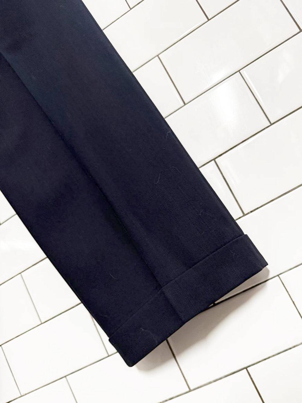 vintage savile row 100% merino wool cuffed trousers | made in Italy