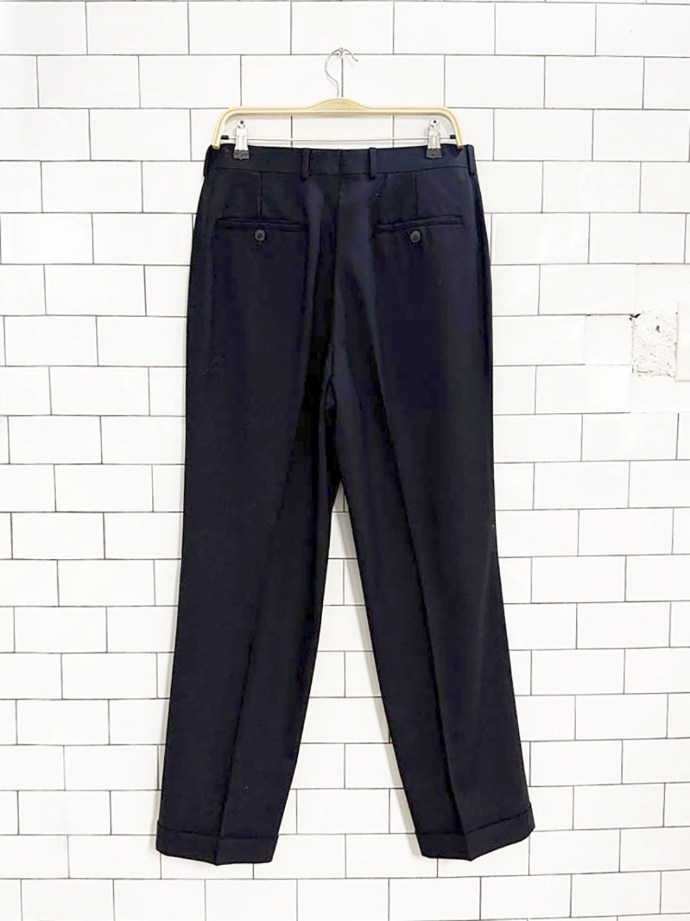 vintage savile row 100% merino wool cuffed trousers | made in Italy