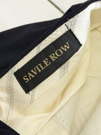 vintage savile row 100% merino wool cuffed trousers | made in Italy