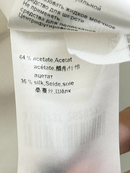 marc cain silk-blend half zip flowy blouse