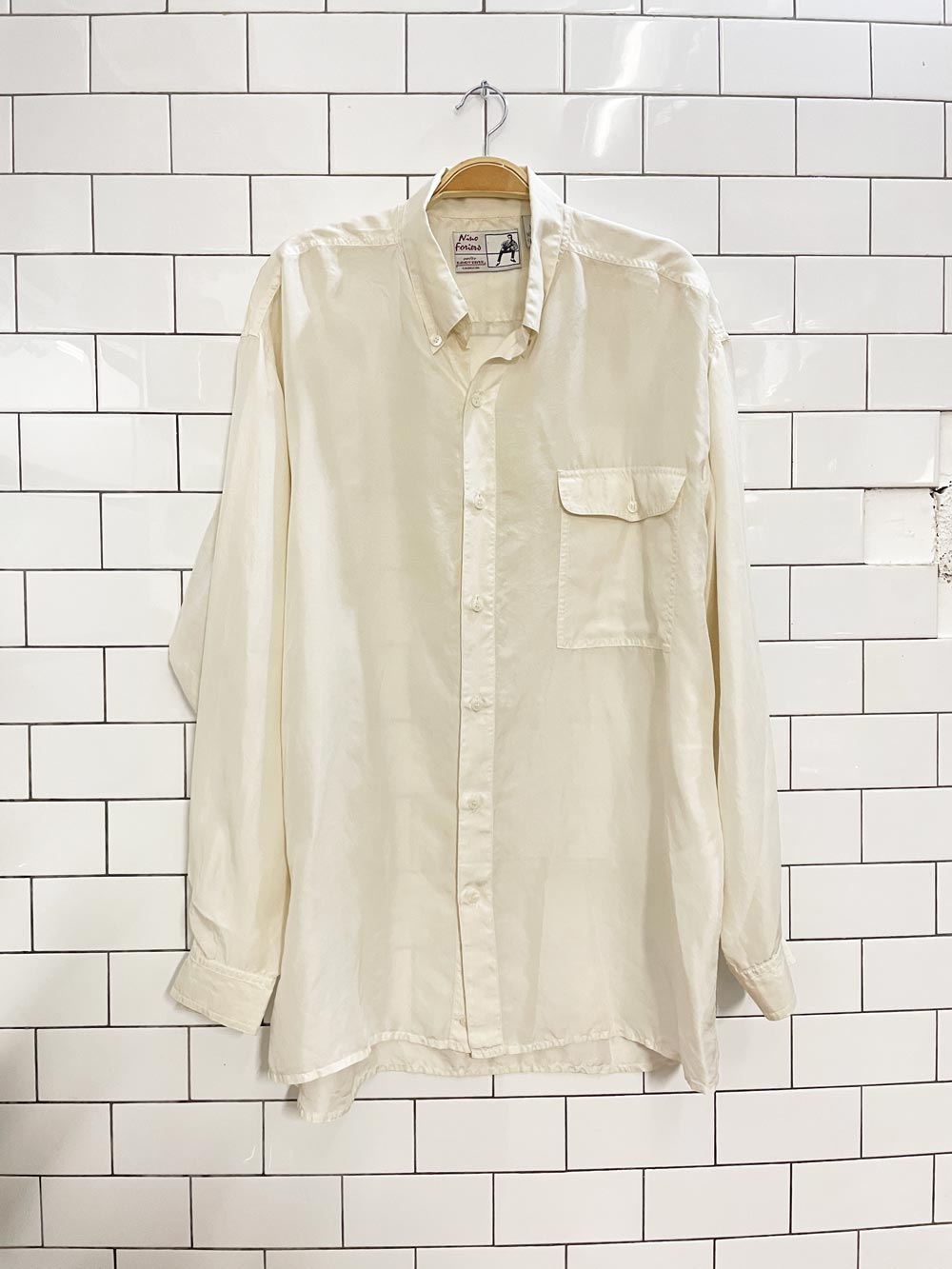 vintage 90s nino foriero silk shirt - good market thrift store