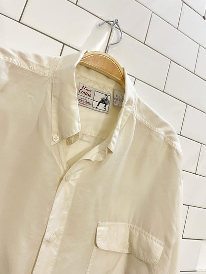 vintage 90s nino foriero silk shirt - good market thrift store