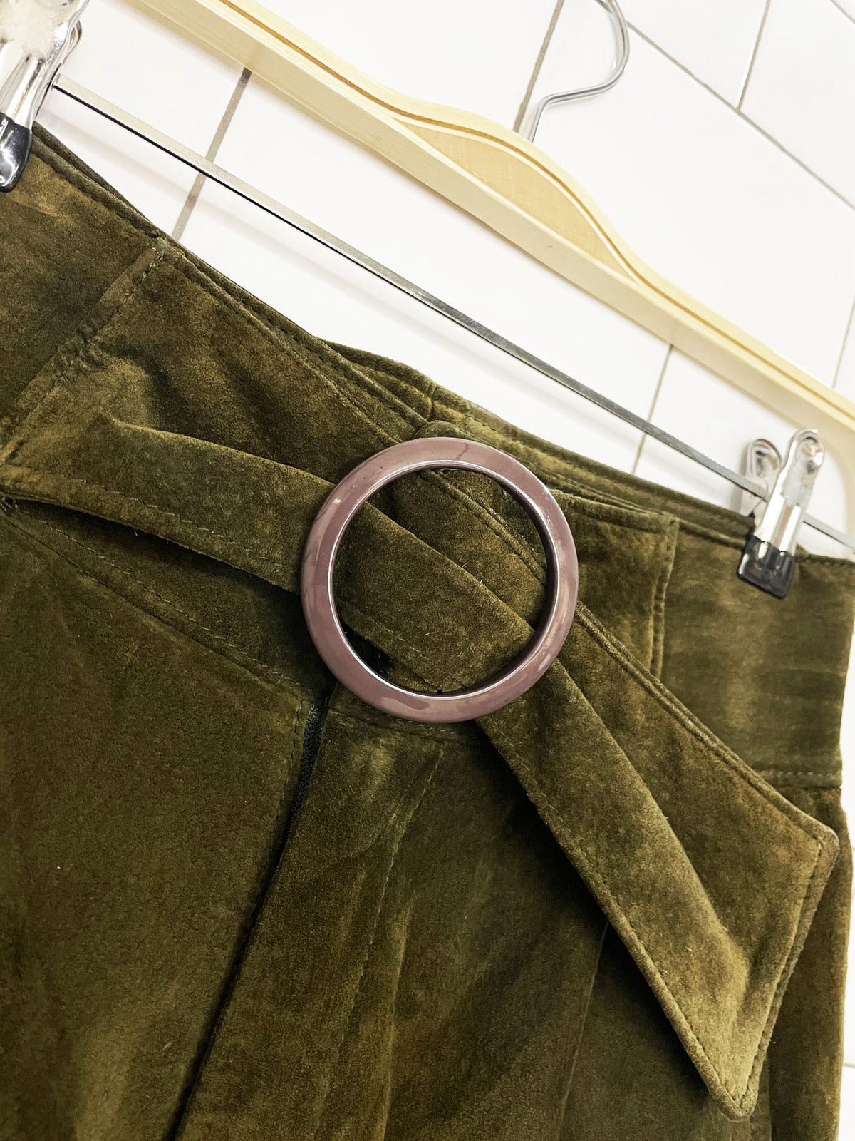 vintage 80s niko leather soft suede pleated belted high rise pants