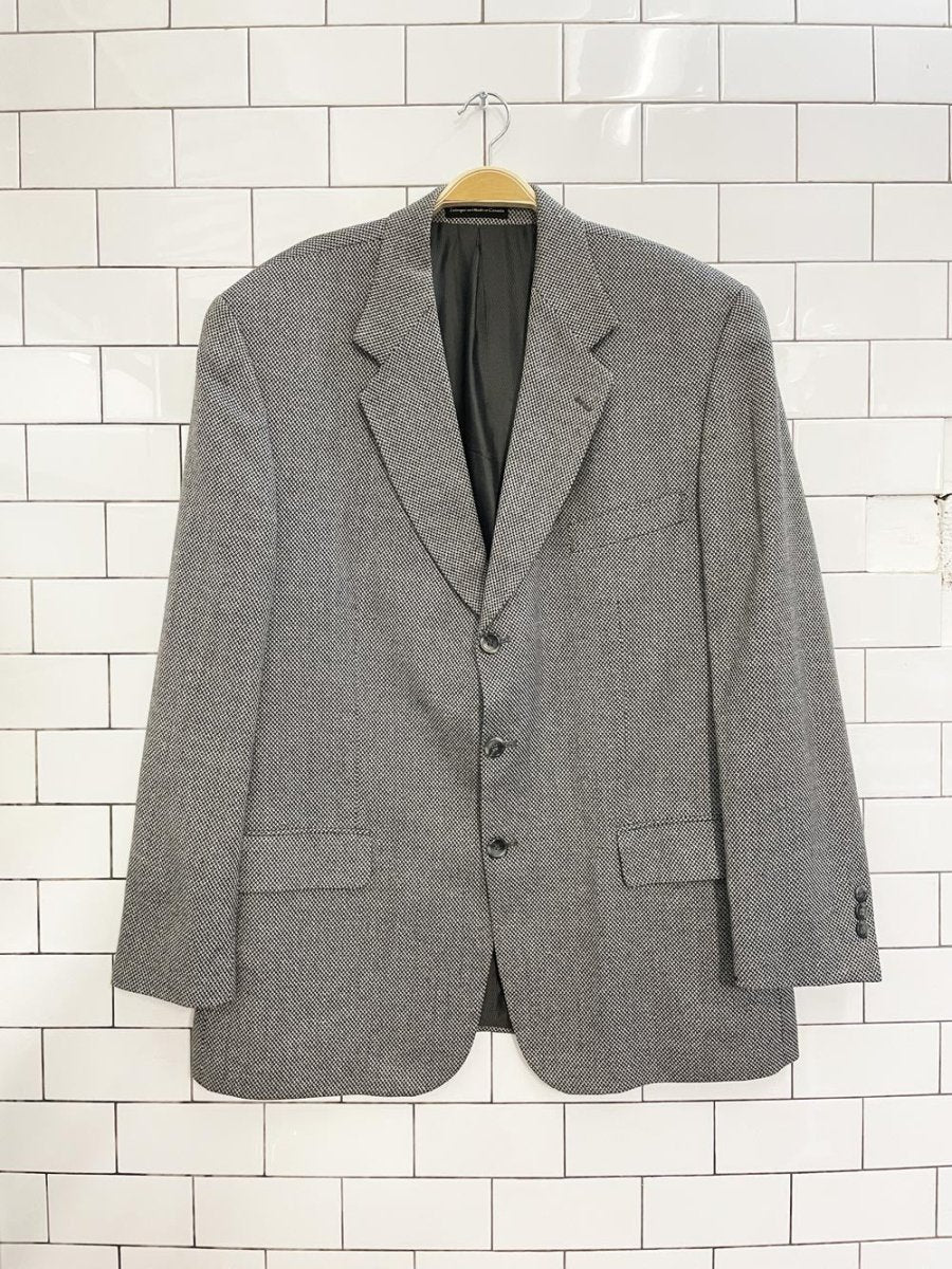 vintage oscar de la renta silk - wool menswear blazer - good market thrift store
