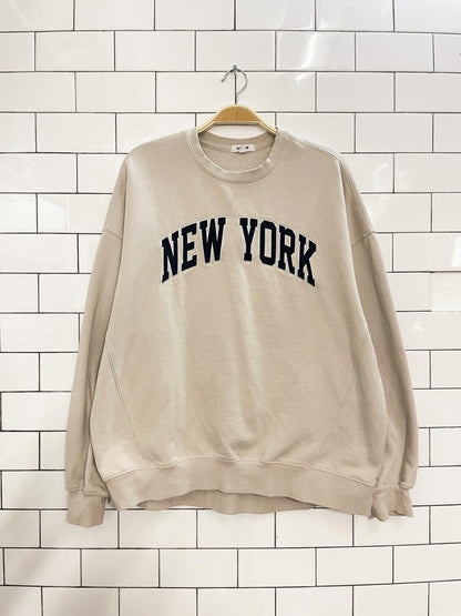 garage new york varsity oversized crew - good market thrift store