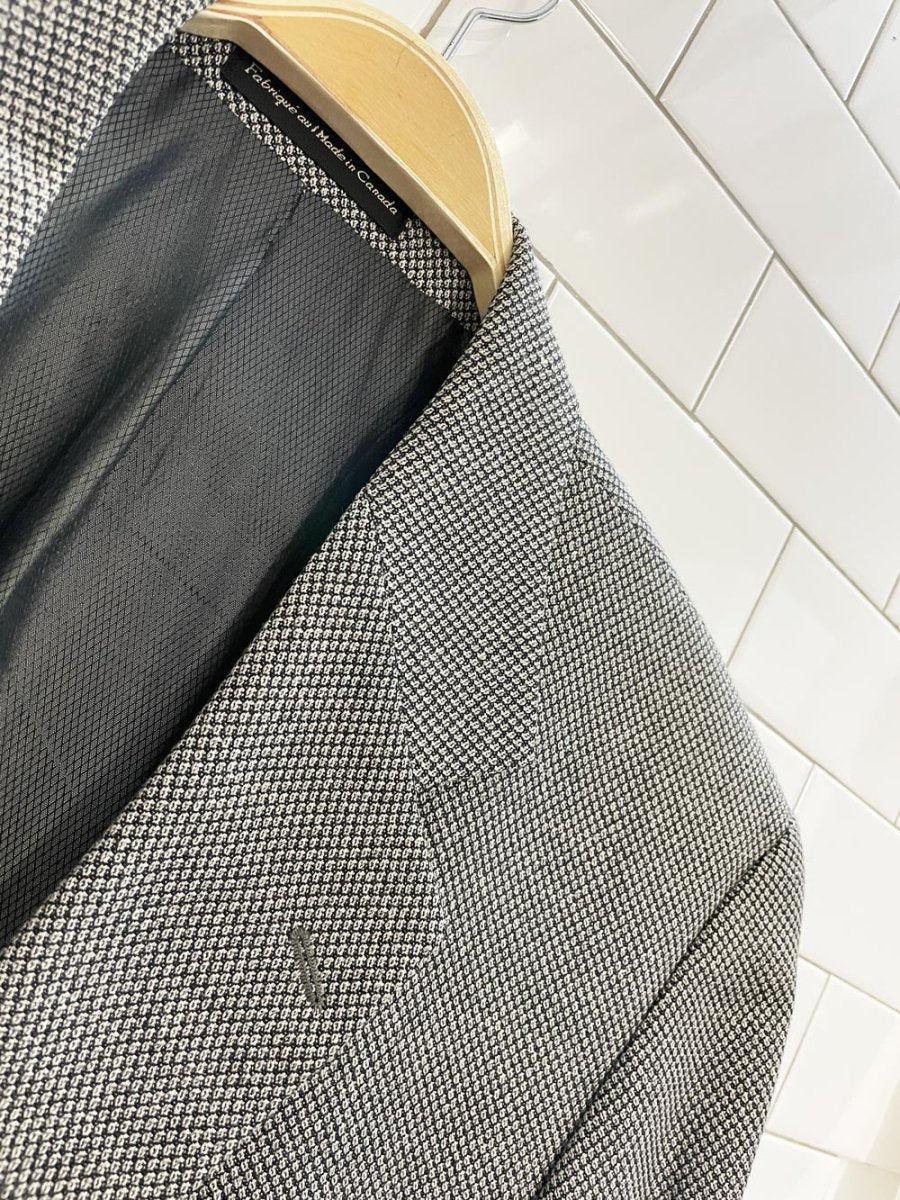 vintage oscar de la renta silk - wool menswear blazer - good market thrift store