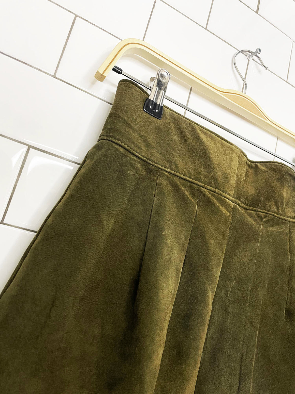 vintage 80s niko leather soft suede pleated belted high rise pants