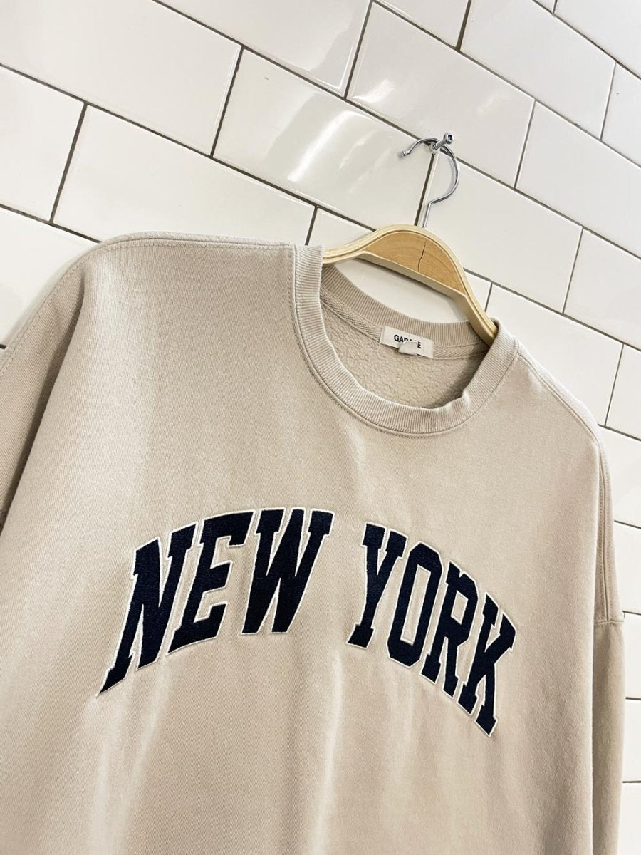 garage new york varsity oversized crew - good market thrift store