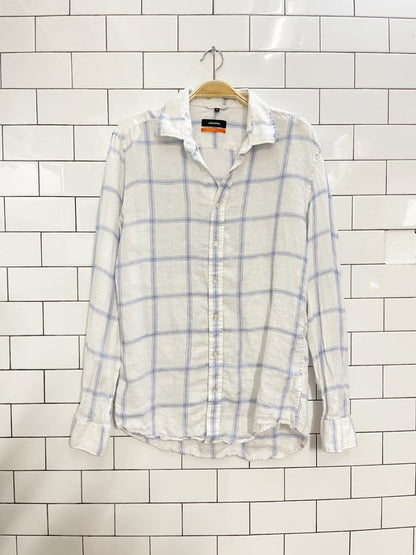 seidensticker windowpane linen shirt - good market thrift store