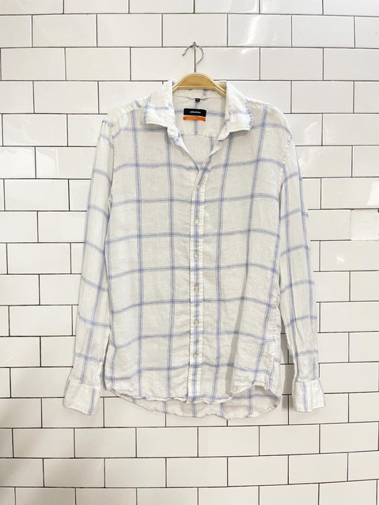 seidensticker windowpane linen shirt - good market thrift store