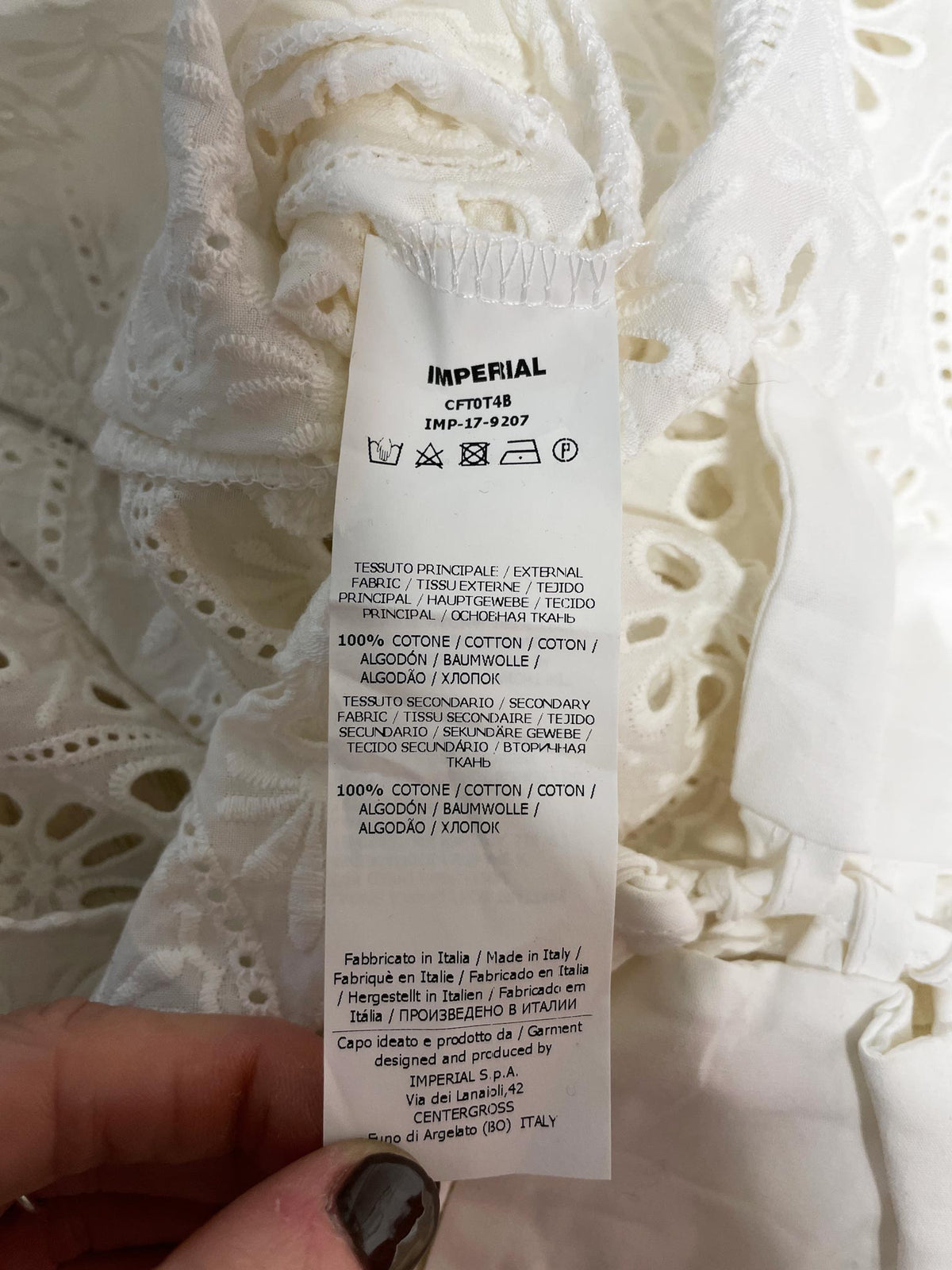 imperial corset waist floral eyelet full button shirt | made in Italy