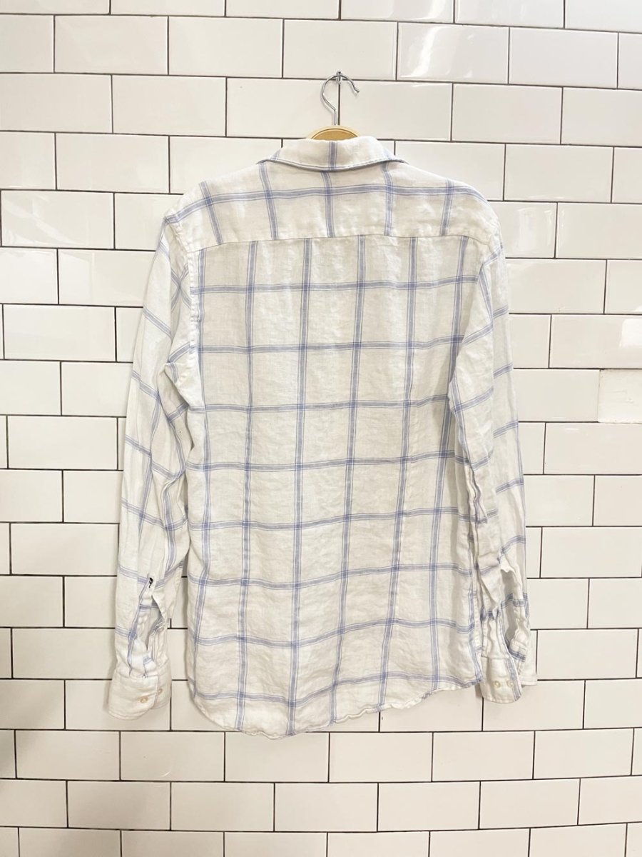 seidensticker windowpane linen shirt - good market thrift store