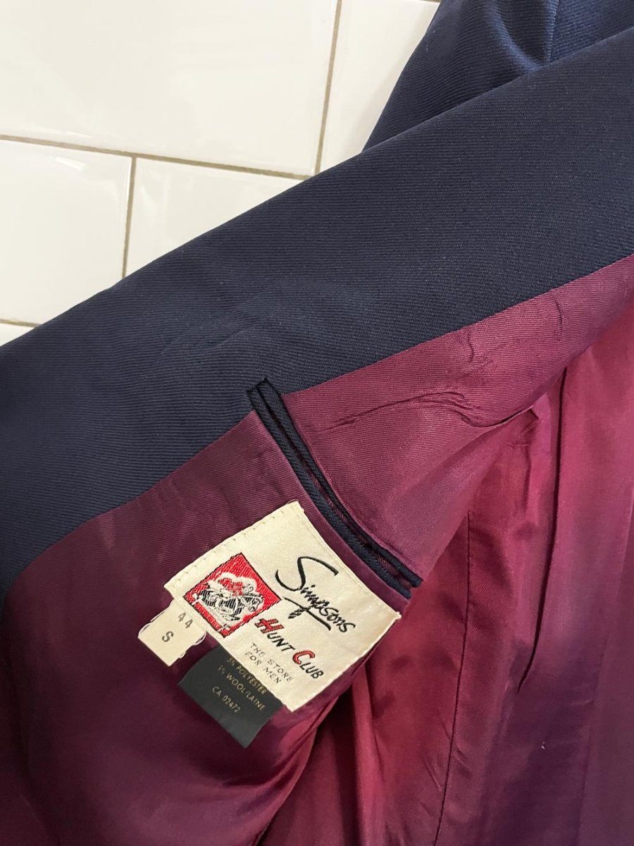 vintage simpson's wool - blend crest button blazer - good market thrift store