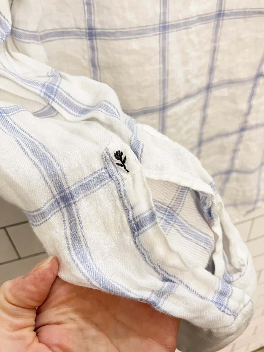 seidensticker windowpane linen shirt - good market thrift store