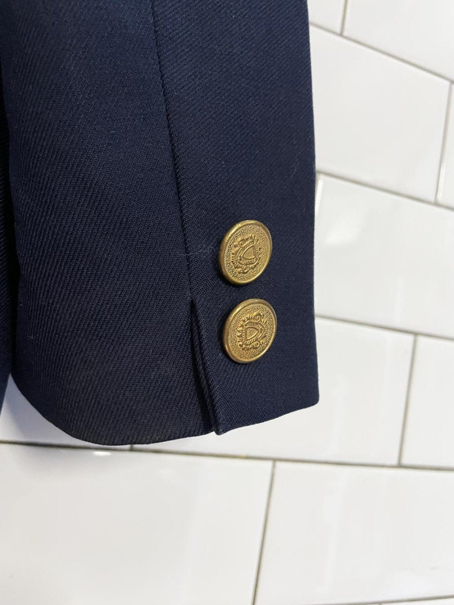 vintage simpson's wool - blend crest button blazer - good market thrift store