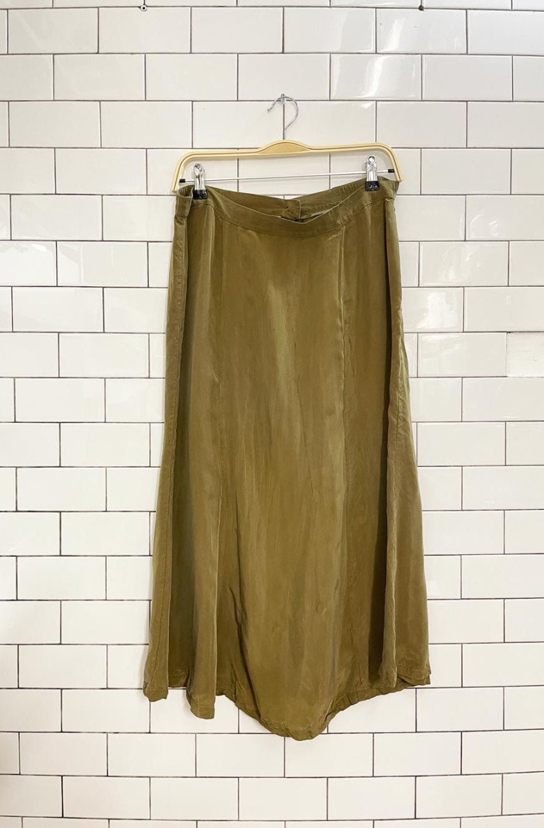 vintage 90s cupro midi skirt - good market thrift store