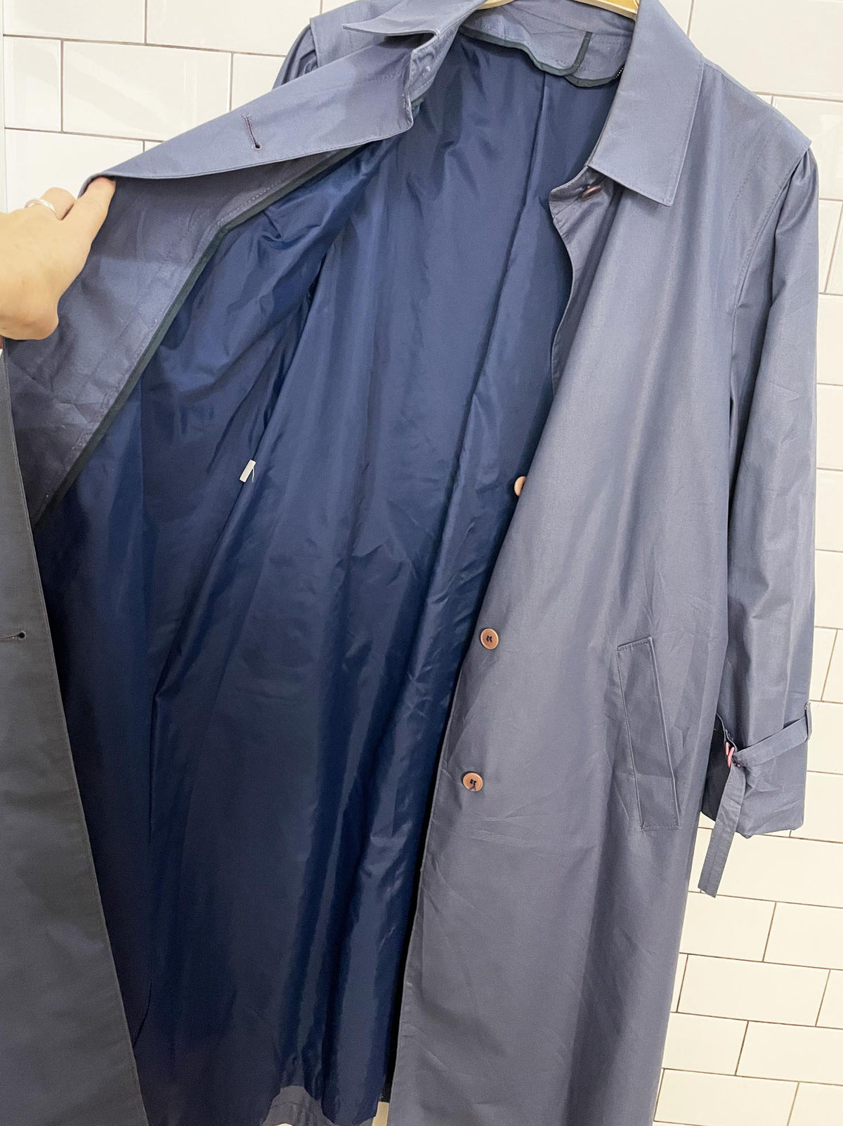 vintage 80s london fog pleated shoulder belted trench coat