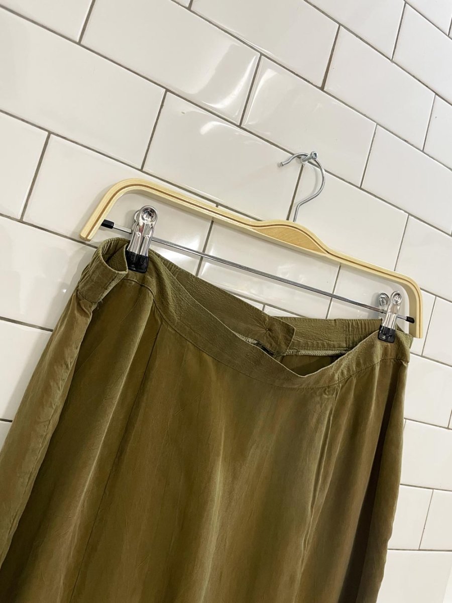 vintage 90s cupro midi skirt - good market thrift store