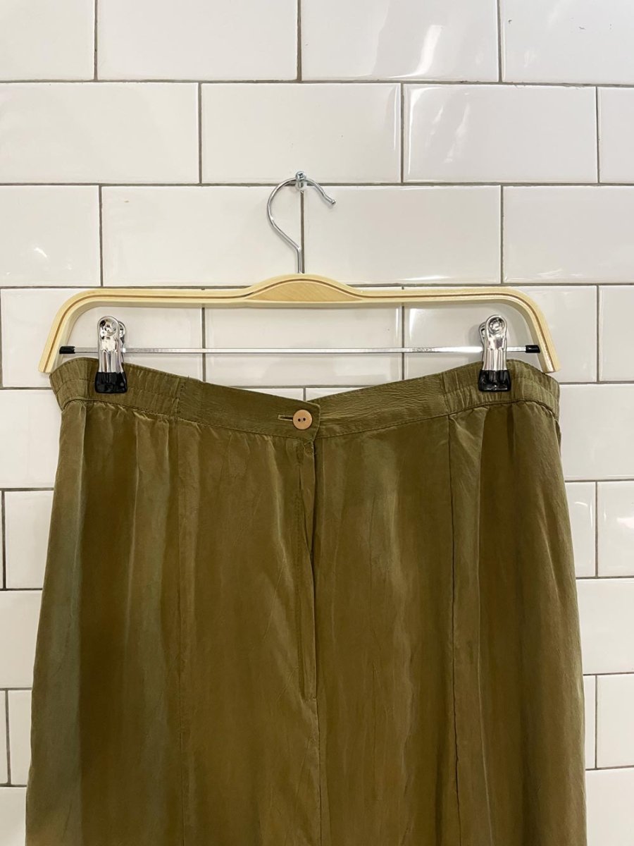 vintage 90s cupro midi skirt - good market thrift store