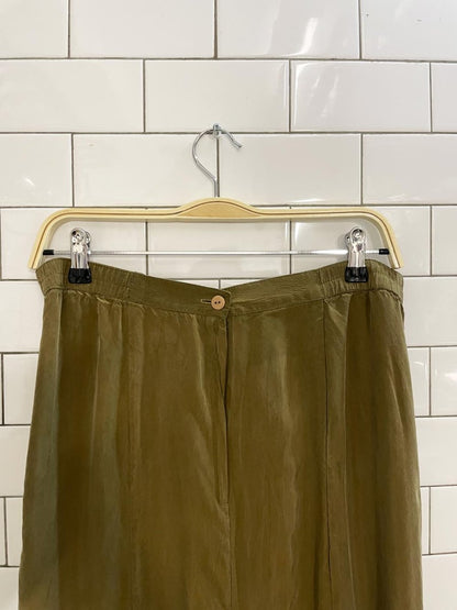 vintage 90s cupro midi skirt - good market thrift store