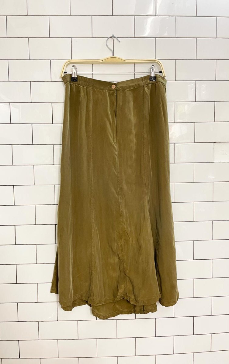 vintage 90s cupro midi skirt - good market thrift store
