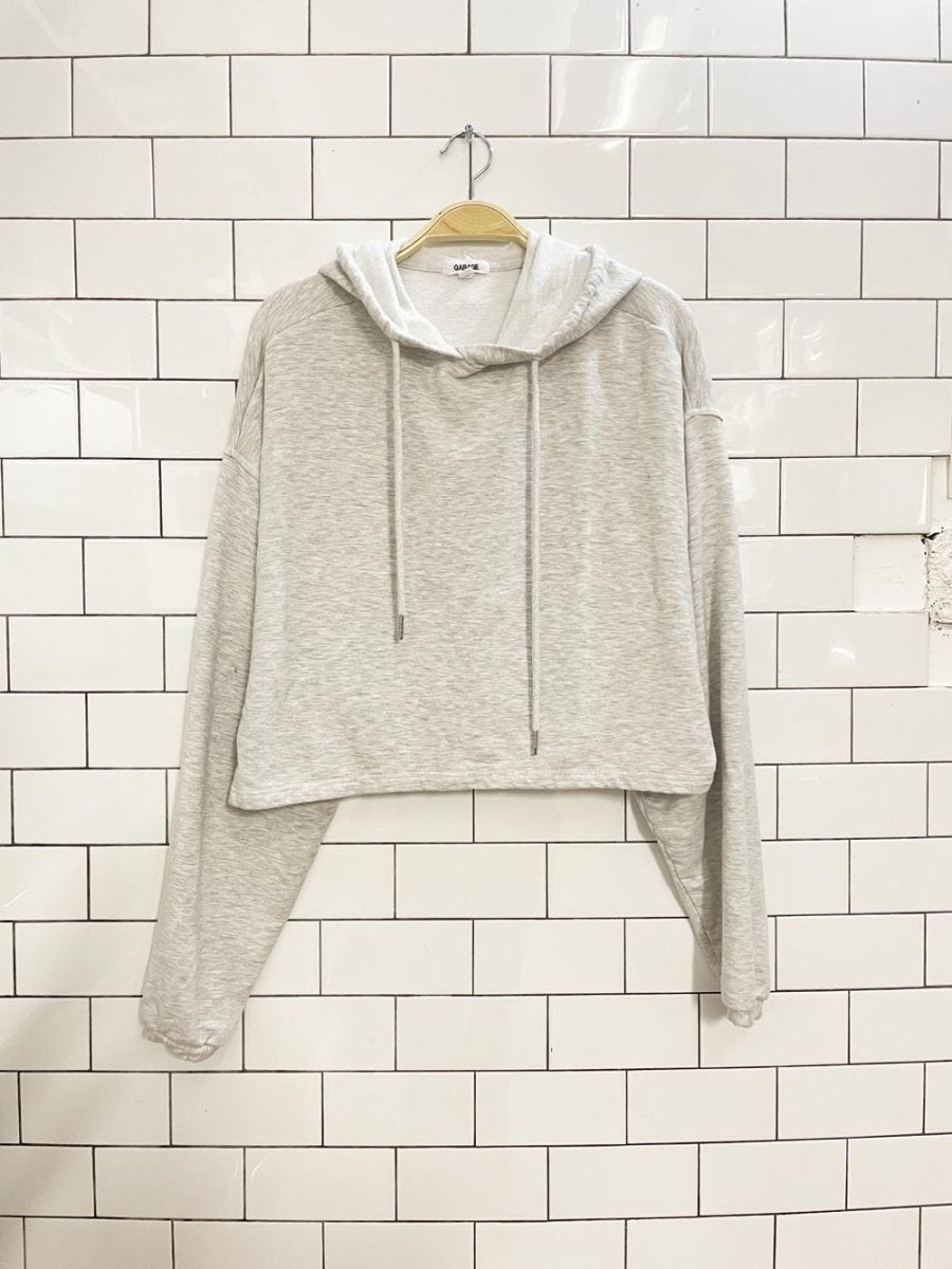 garage oversized boxy crop jersey hoodie - good market thrift store