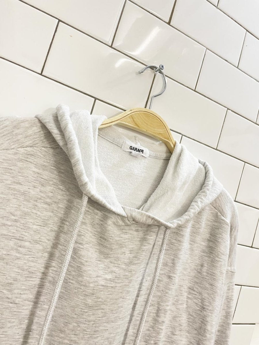 garage oversized boxy crop jersey hoodie - good market thrift store