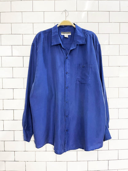 vintage 90s expression 100% silk oversized shirt - good market thrift store