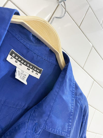 vintage 90s expression 100% silk oversized shirt - good market thrift store