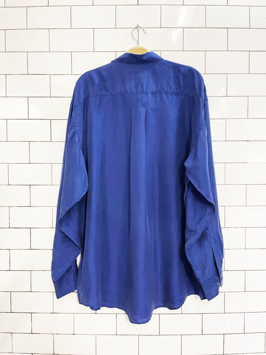 vintage 90s expression 100% silk oversized shirt - good market thrift store