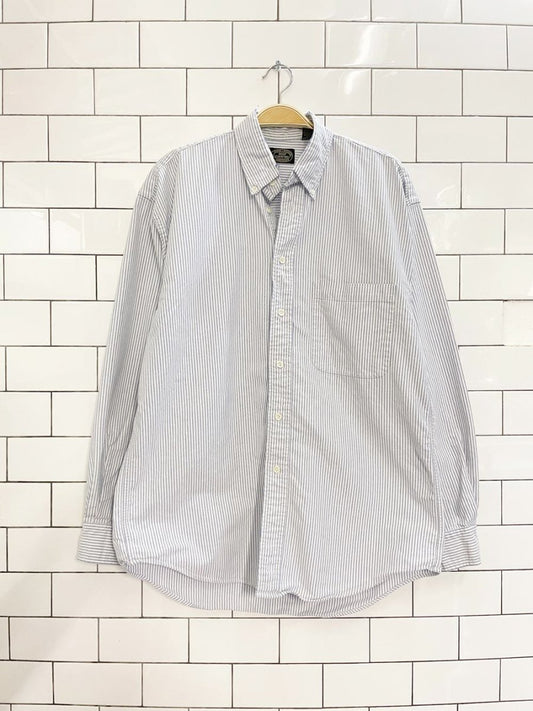 vintage deep country blue stripe shirt - good market thrift store