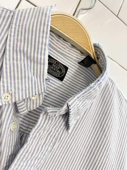 vintage deep country blue stripe shirt - good market thrift store