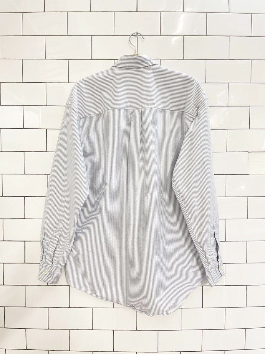 vintage deep country blue stripe shirt - good market thrift store