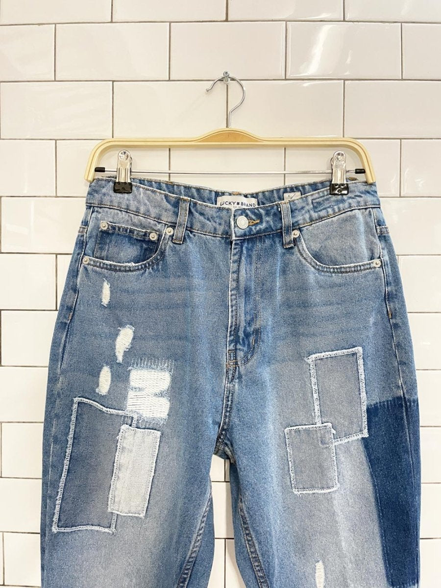 lucky brand high rise mom patchwork jeans - good market thrift store