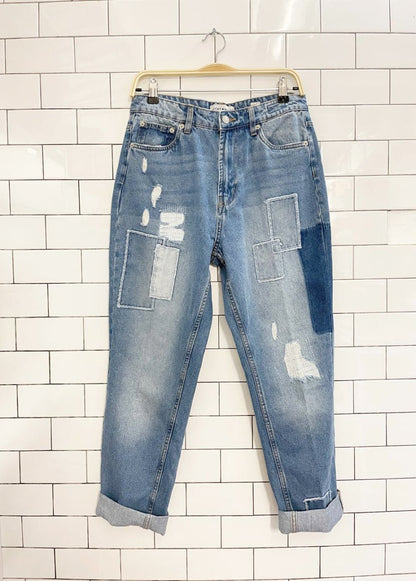 lucky brand high rise mom patchwork jeans - good market thrift store