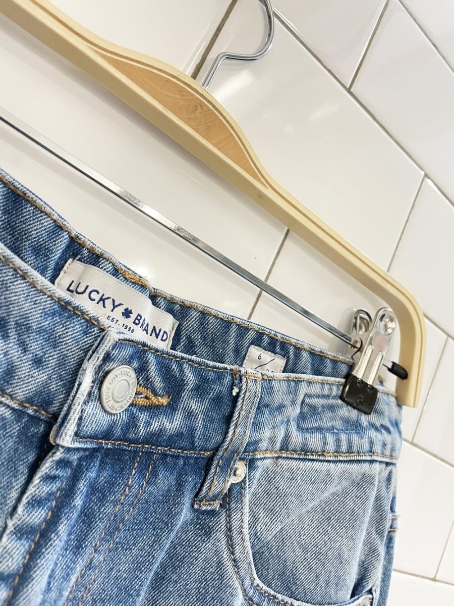 lucky brand high rise mom patchwork jeans - good market thrift store