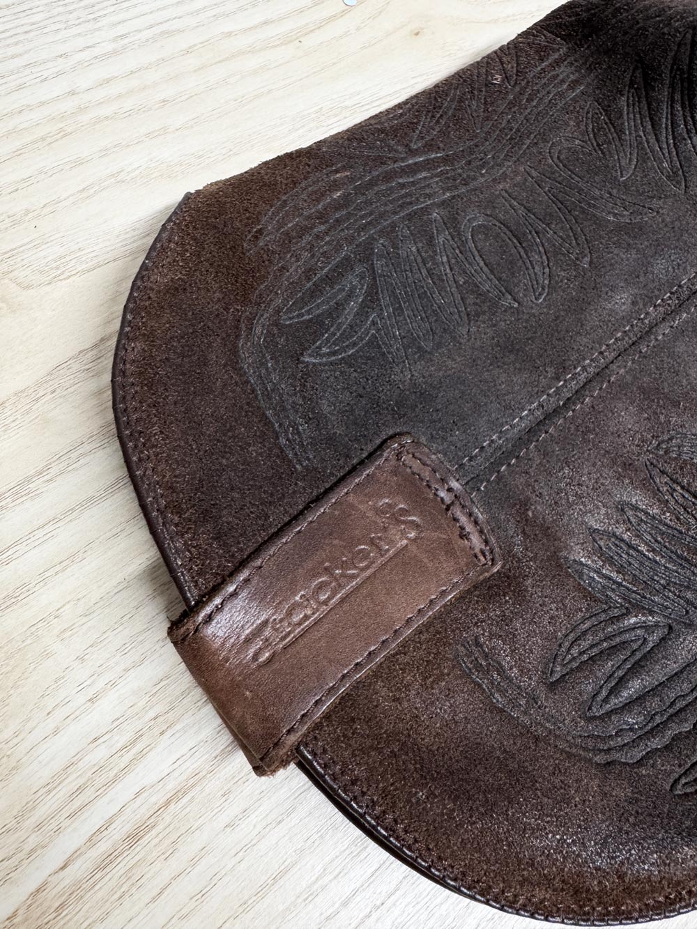 vintage trackers soft leather western stitch two-tone cowboy boots