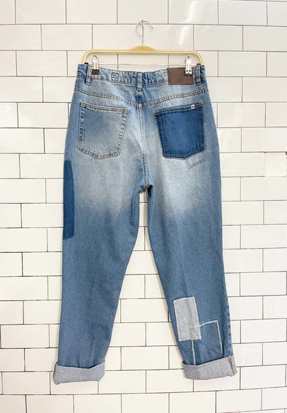 lucky brand high rise mom patchwork jeans - good market thrift store